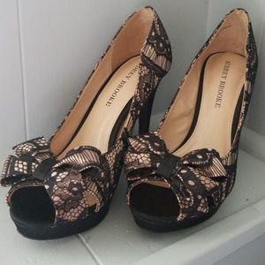 Audrey Brooke lace bow heels
